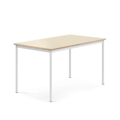 Pöytä SONITUS 1400x800x760 mm, korkeapainelaminaatti HPL, koivu, valkoinen