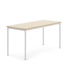 Pöytä SONITUS 1600x700x760 mm, korkeapainelaminaatti HPL, koivu, valkoinen