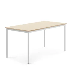 Pöytä SONITUS 1600x800x760 mm, korkeapainelaminaatti HPL, koivu, valkoinen