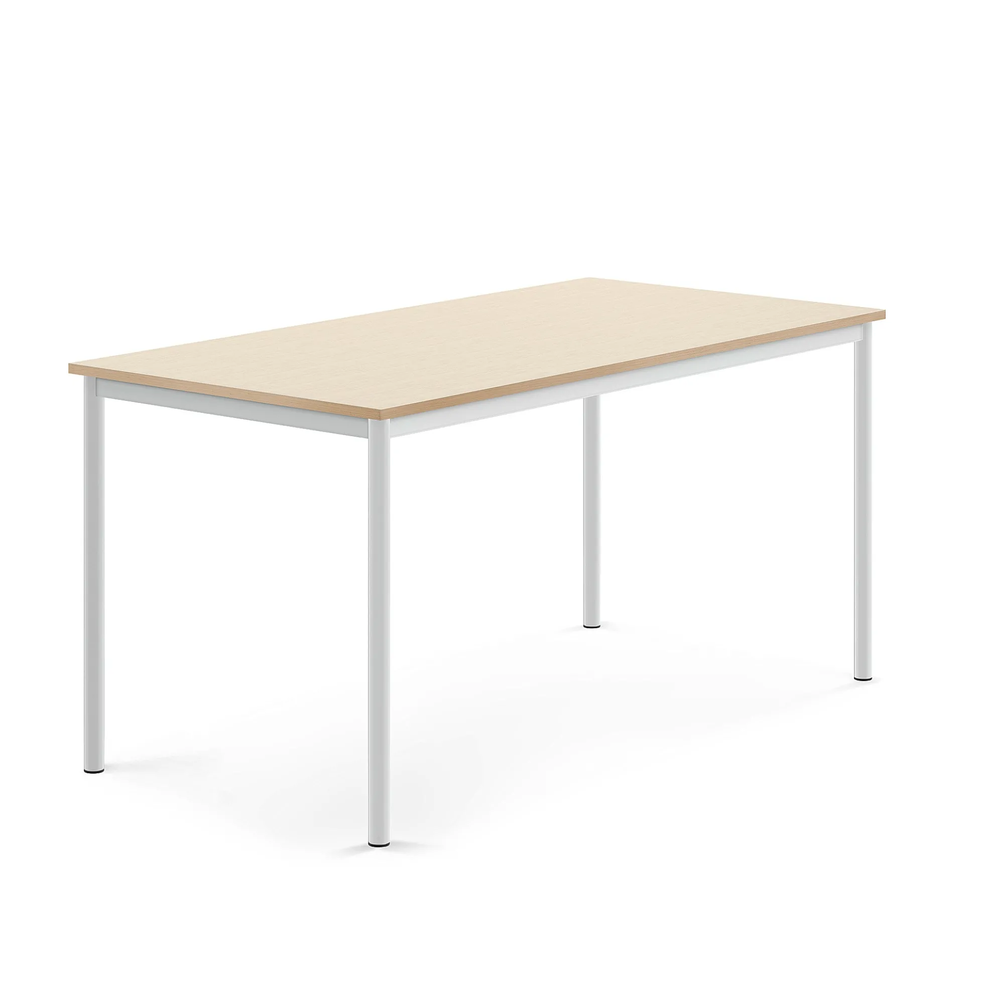 Pöytä SONITUS 1600x800x760 mm, korkeapainelaminaatti HPL, koivu, valkoinen