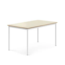 Pöytä SONITUS 1400x800x720 mm, korkeapainelaminaatti HPL, koivu, valkoinen