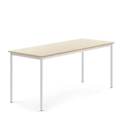 Pöytä SONITUS 1800x700x760 mm, korkeapainelaminaatti HPL, koivu, valkoinen