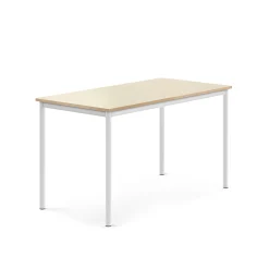 Pöytä SONITUS 1400x700x760 mm, korkeapainelaminaatti HPL, koivu, valkoinen