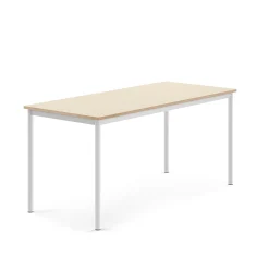 Pöytä SONITUS 1600x700x720 mm, korkeapainelaminaatti HPL, koivu, valkoinen