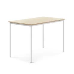 Pöytä SONITUS 1400x800x900 mm, korkeapainelaminaatti HPL, koivu, valkoinen
