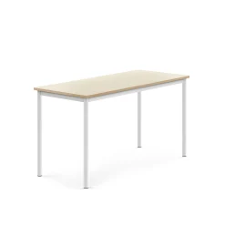 Pöytä SONITUS 1400x600x720 mm, korkeapainelaminaatti HPL, koivu, valkoinen