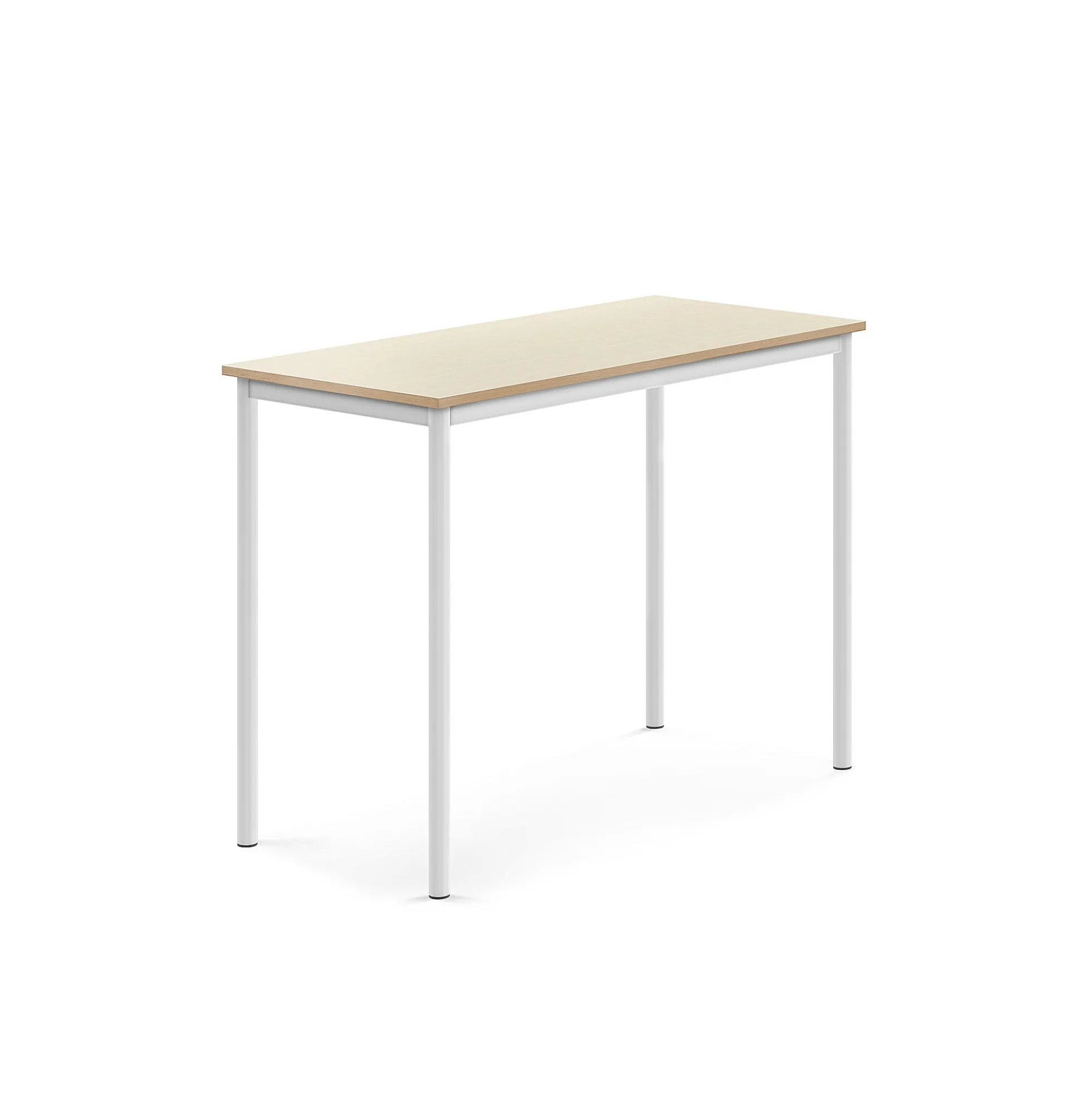 Pöytä SONITUS 1200x600x900 mm, korkeapainelaminaatti HPL, koivu, valkoinen