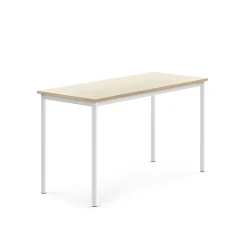 Pöytä SONITUS 1400x600x760 mm, korkeapainelaminaatti HPL, koivu, valkoinen