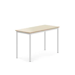Pöytä SONITUS 1200x600x760 mm, korkeapainelaminaatti HPL, koivu, valkoinen