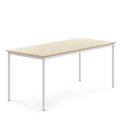 Pöytä SONITUS 1800x800x760 mm, korkeapainelaminaatti HPL, koivu, valkoinen