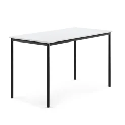 Pöytä SONITUS 1600x800x900 mm, korkeapainelaminaatti HPL, valkoinen, antrasiitinharmaa