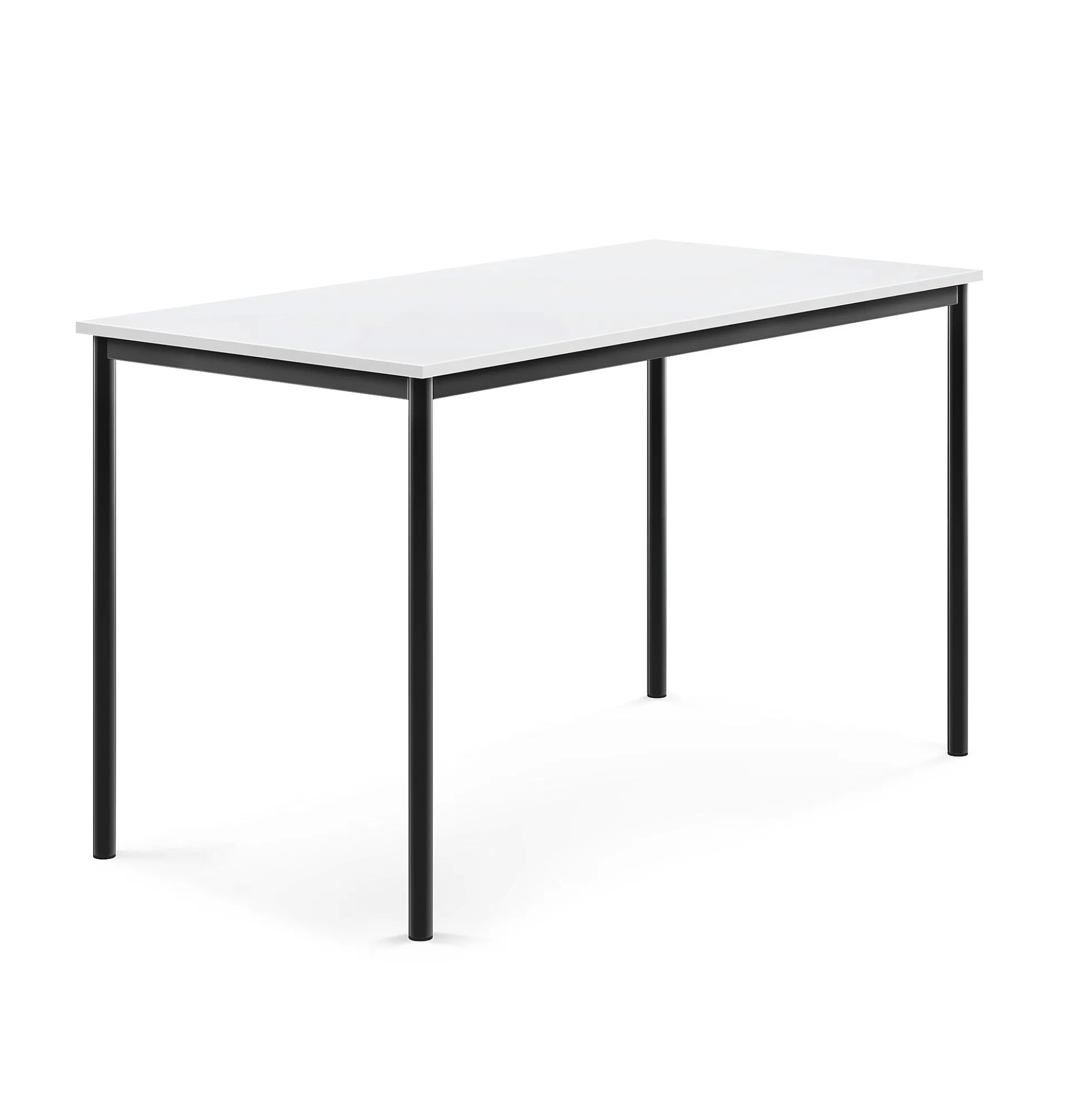 Pöytä SONITUS 1600x800x900 mm, korkeapainelaminaatti HPL, valkoinen, antrasiitinharmaa