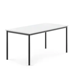 Pöytä SONITUS 1600x800x720 mm, korkeapainelaminaatti HPL, valkoinen, antrasiitinharmaa