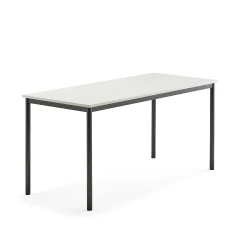 Pöytä SONITUS 1600x700x760 mm, korkeapainelaminaatti HPL, valkoinen, antrasiitinharmaa