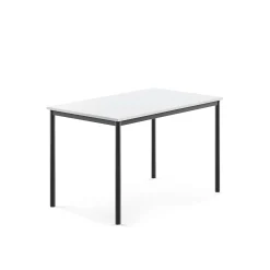 Pöytä SONITUS 1200x800x760 mm, korkeapainelaminaatti HPL, valkoinen, antrasiitinharmaa