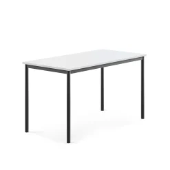 Pöytä SONITUS 1400x700x760 mm, korkeapainelaminaatti HPL, valkoinen, antrasiitinharmaa