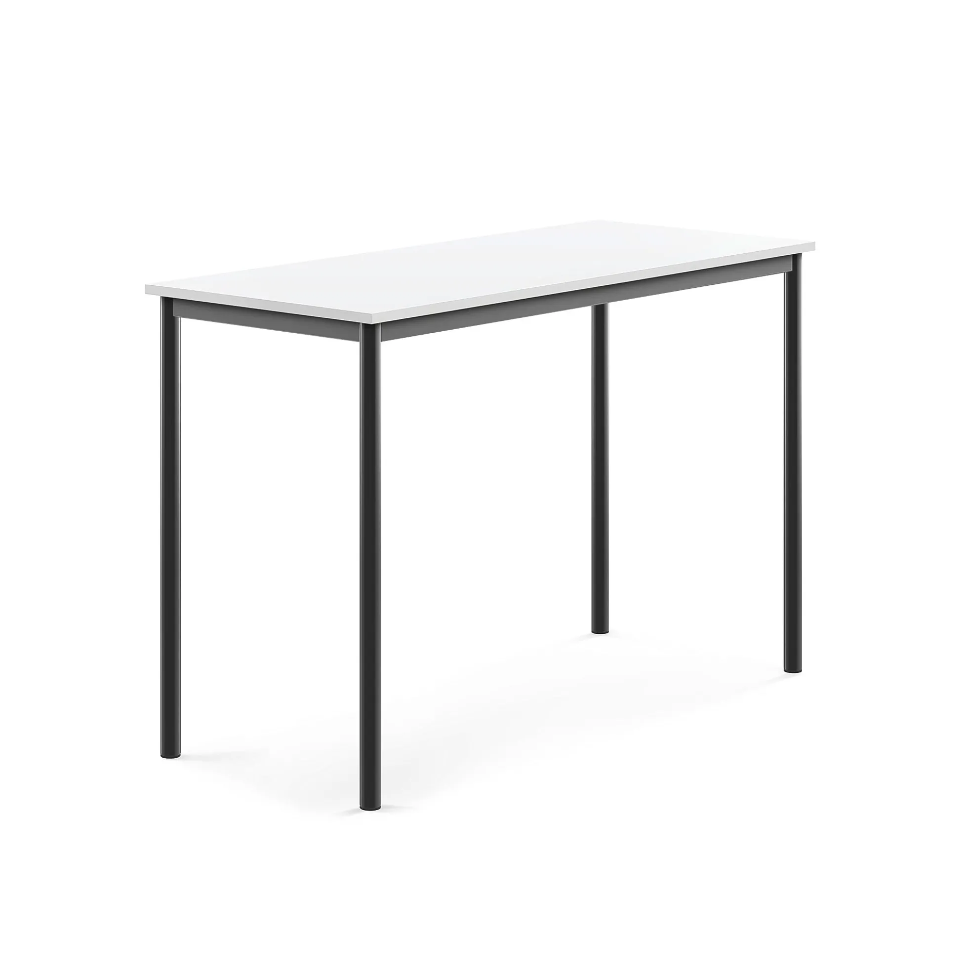Pöytä SONITUS 1400x600x900 mm, korkeapainelaminaatti HPL, valkoinen, antrasiitinharmaa