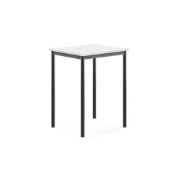 Pöytä SONITUS 700x600x900 mm, korkeapainelaminaatti HPL, valkoinen, antrasiitinharmaa