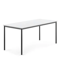 Pöytä SONITUS 1800x800x760 mm, korkeapainelaminaatti HPL, valkoinen, antrasiitinharmaa