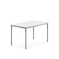 Pöytä SONITUS 1200x800x720 mm, korkeapainelaminaatti HPL, valkoinen, hopeanharmaa