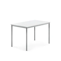 Pöytä SONITUS 1200x800x760 mm, korkeapainelaminaatti HPL, valkoinen, hopeanharmaa