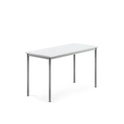 Pöytä SONITUS 1200x600x720 mm, korkeapainelaminaatti HPL, valkoinen, hopeanharmaa