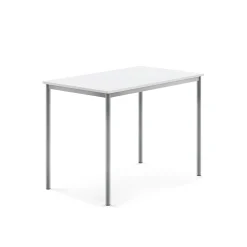 Pöytä SONITUS 1200x800x900 mm, korkeapainelaminaatti HPL, valkoinen, hopeanharmaa