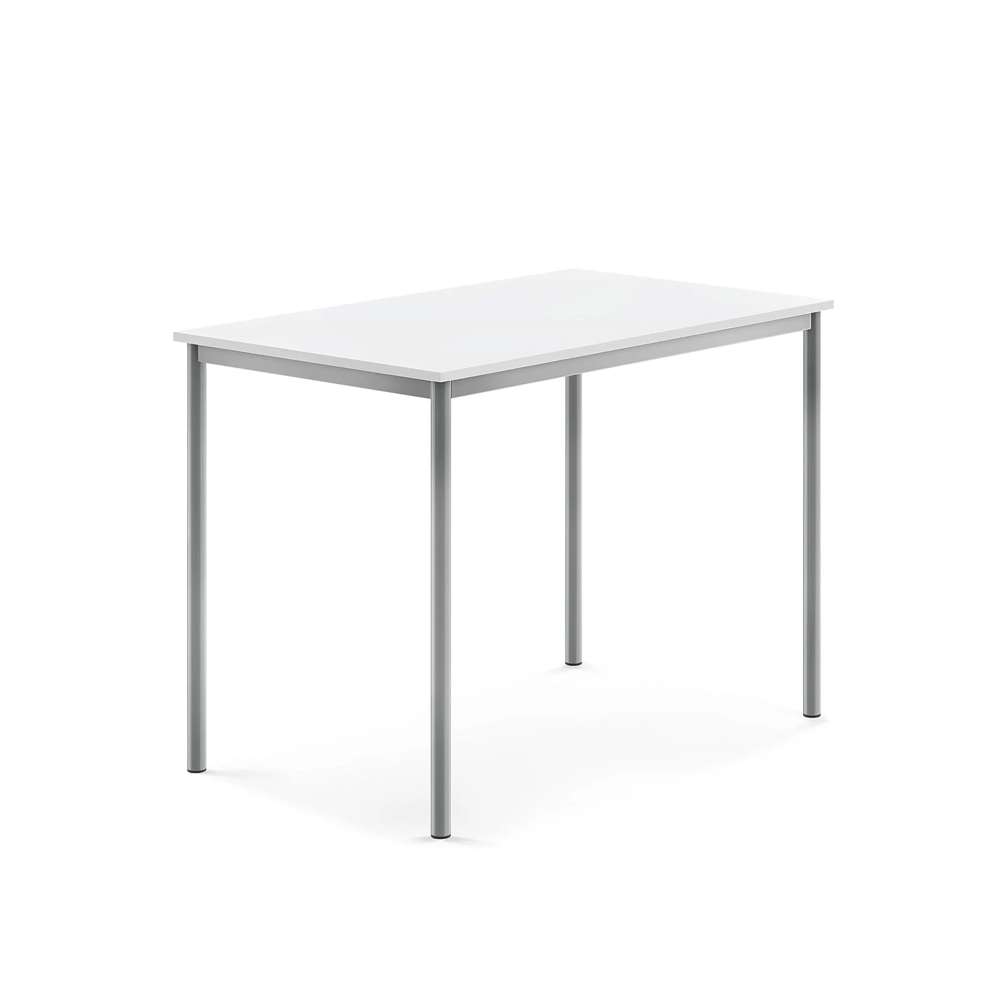 Pöytä SONITUS 1200x800x900 mm, korkeapainelaminaatti HPL, valkoinen, hopeanharmaa