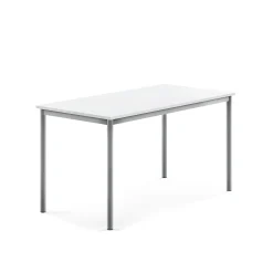 Pöytä SONITUS 1400x700x720 mm, korkeapainelaminaatti HPL, valkoinen, hopeanharmaa