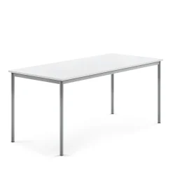 Pöytä SONITUS 1800x800x760 mm, korkeapainelaminaatti HPL, valkoinen, hopeanharmaa