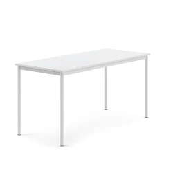 Pöytä SONITUS 1600x700x760 mm, korkeapainelaminaatti HPL, valkoinen, valkoinen