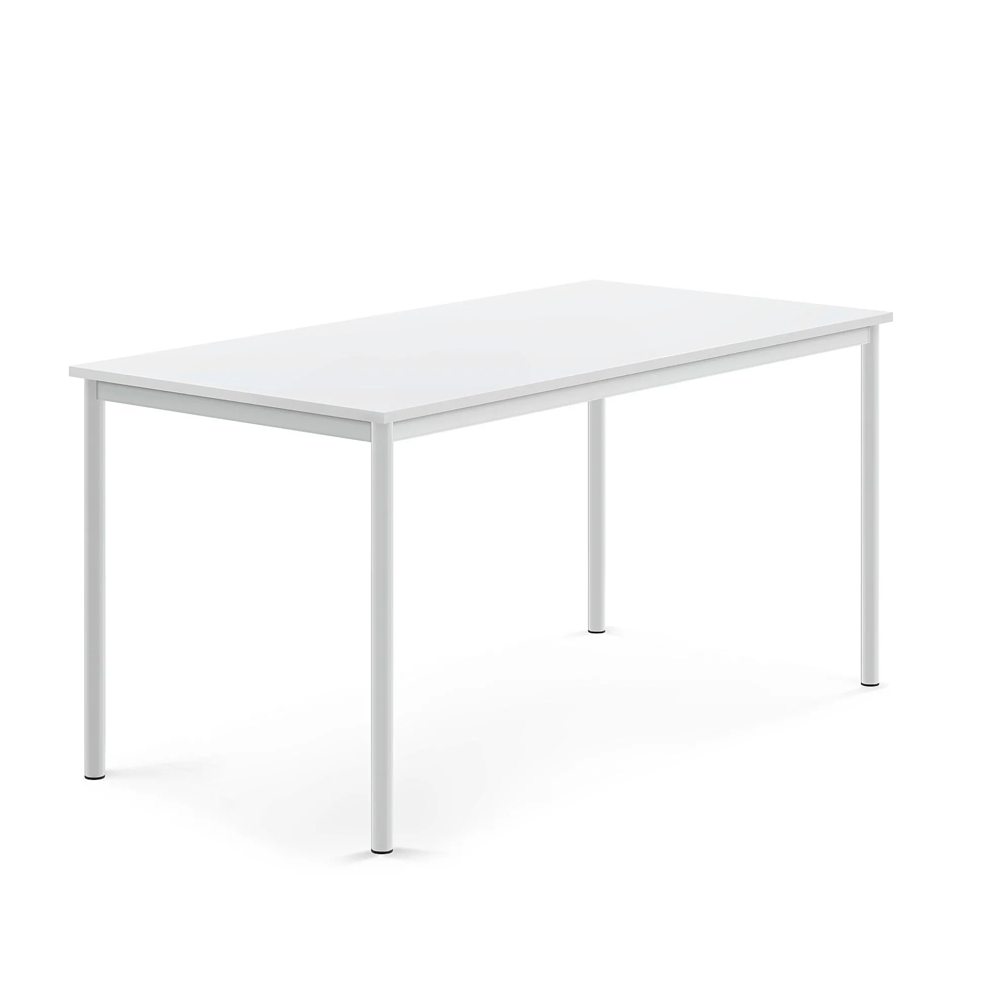 Pöytä SONITUS 1600x800x760 mm, korkeapainelaminaatti HPL, valkoinen, valkoinen