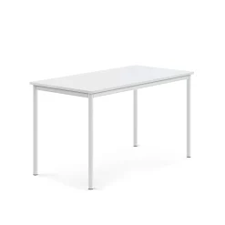 Pöytä SONITUS 1400x700x760 mm, korkeapainelaminaatti HPL, valkoinen, valkoinen