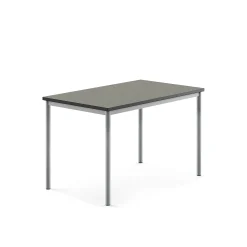 Pöytä SONITUS 1200x800x760 mm, tummanharmaa linoleumi, hopeanharmaa