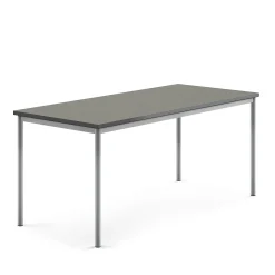 Pöytä SONITUS 1800x800x760 mm, tummanharmaa linoleumi, hopeanharmaa