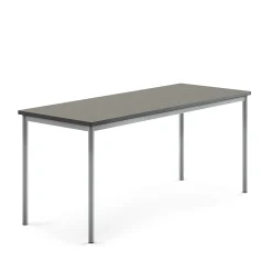 Pöytä SONITUS 1800x700x760 mm, tummanharmaa linoleumi, hopeanharmaa
