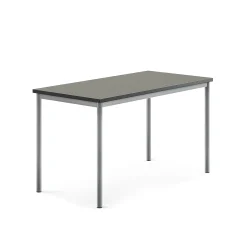 Pöytä SONITUS 1400x700x760 mm, tummanharmaa linoleumi, hopeanharmaa