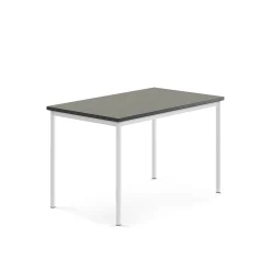 Pöytä SONITUS 1200x800x760 mm, tummanharmaa linoleumi, valkoinen