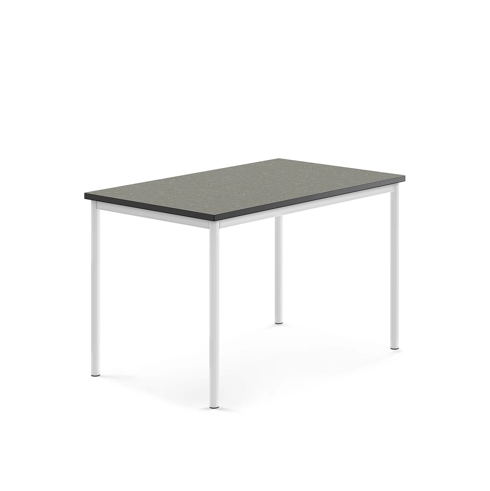 Pöytä SONITUS 1200x800x760 mm, tummanharmaa linoleumi, valkoinen