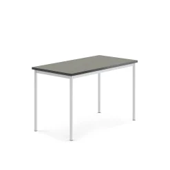 Pöytä SONITUS 1200x700x760 mm, tummanharmaa linoleumi, valkoinen