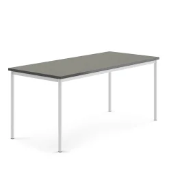 Pöytä SONITUS 1800x800x760 mm, tummanharmaa linoleumi, valkoinen