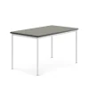 Pöytä SONITUS 1400x800x760 mm, tummanharmaa linoleumi, valkoinen