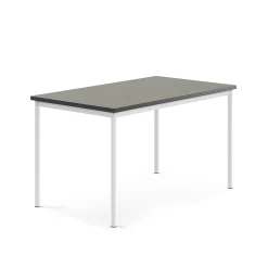 Pöytä SONITUS 1400x800x760 mm, tummanharmaa linoleumi, valkoinen