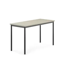 Pöytä SONITUS 1400x600x760 mm, vaaleanharmaa linoleumi, antrasiitinharmaa