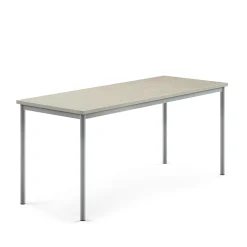 Pöytä SONITUS 1800x700x760 mm, vaaleanharmaa linoleumi, hopeanharmaa
