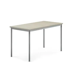Pöytä SONITUS 1400x700x760 mm, vaaleanharmaa linoleumi, hopeanharmaa