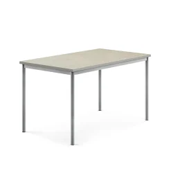 Pöytä SONITUS 1400x800x760 mm, vaaleanharmaa linoleumi, hopeanharmaa
