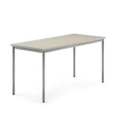 Pöytä SONITUS 1600x700x760 mm, vaaleanharmaa linoleumi, hopeanharmaa