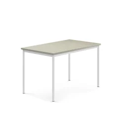 Pöytä SONITUS 1200x800x760 mm, vaaleanharmaa linoleumi, valkoinen