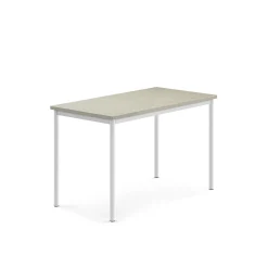 Pöytä SONITUS 1200x700x760 mm, vaaleanharmaa linoleumi, valkoinen